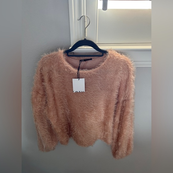 Zara Tops Zara Fuzzy Top Poshmark